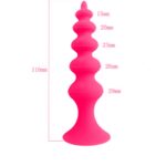 Vantuzlu Boğumlu Silikon Anal Plug Pembe